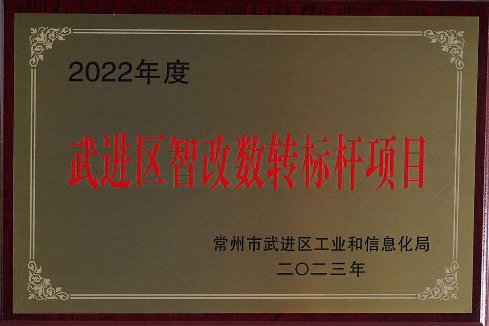 2022年度武進區(qū)智改數(shù)轉(zhuǎn)標桿企業(yè)